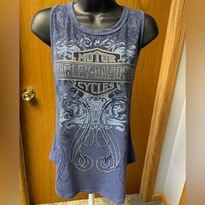Harley-Davidson Women's Navy Embellished Tank Top